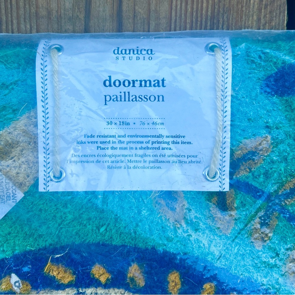 Danica Studio Snail Doormat 30x18 100% Coir Fiber Glitter Accents India - Picture 6 of 10